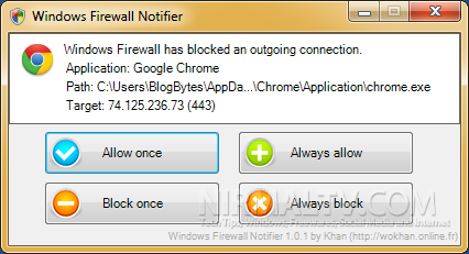 Windows Firewall Notifier