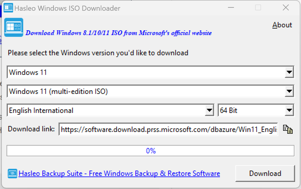 Download Windows ISO from Microsoft