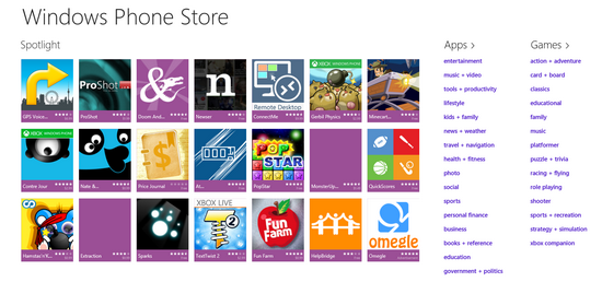 Windows Phone store