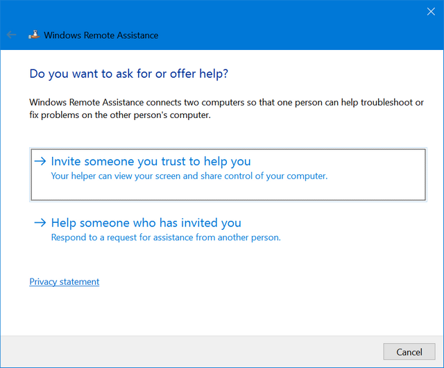 Windows remote assistance