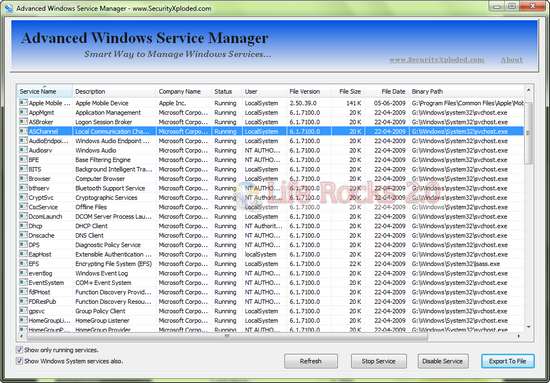 Windows Service Manager