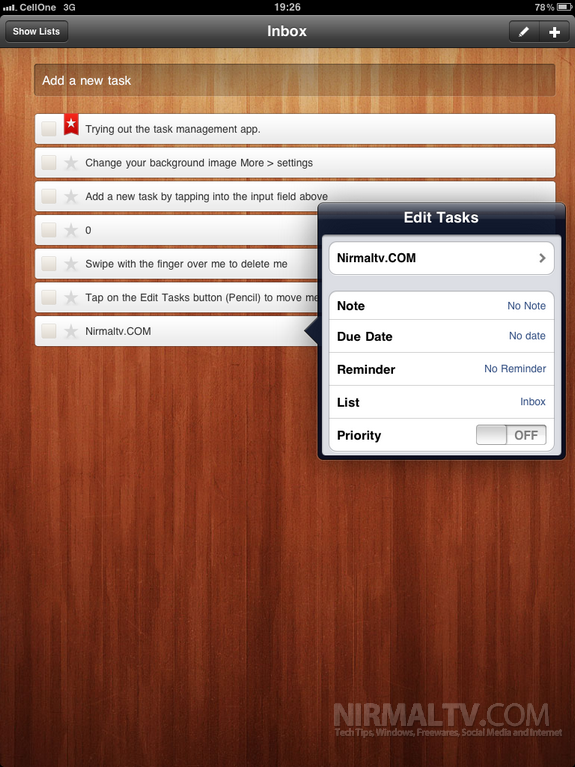 Wunderlist ipad App