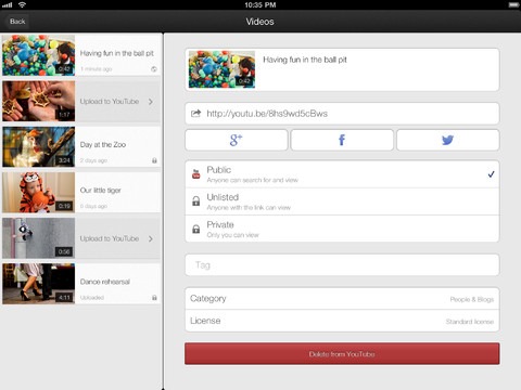 YouTube Capture. ipad