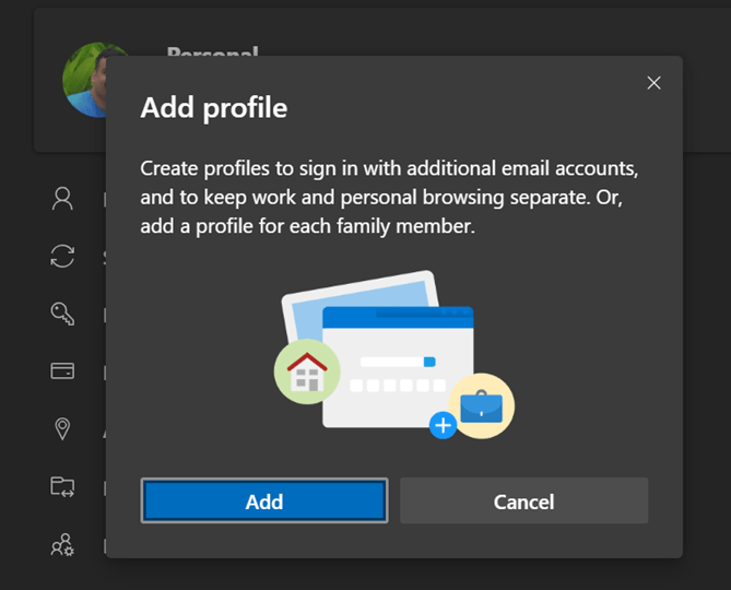 add profile menu