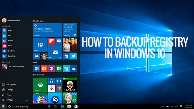 backup registry windows 10