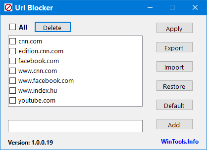 block URLs in Windows