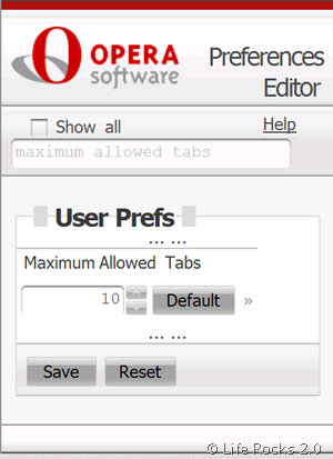 Opera mobile User Pref