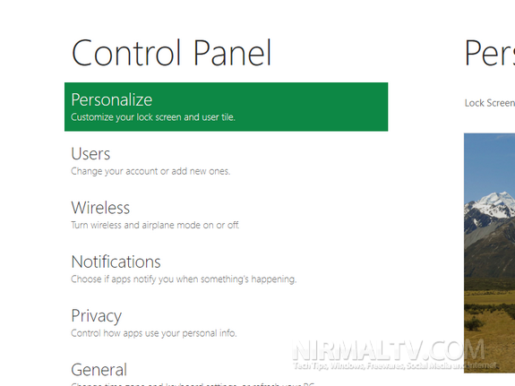 control panel