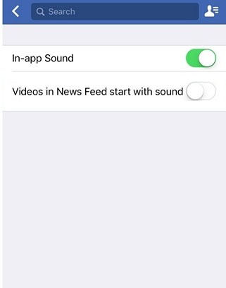 disable facebook video sound auto play