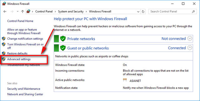 firewall settings