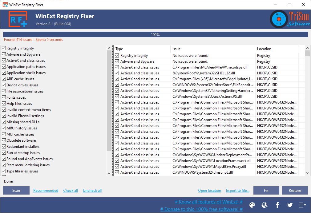 registry issues windows 10