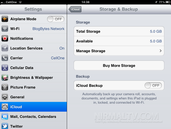 iCloud back up