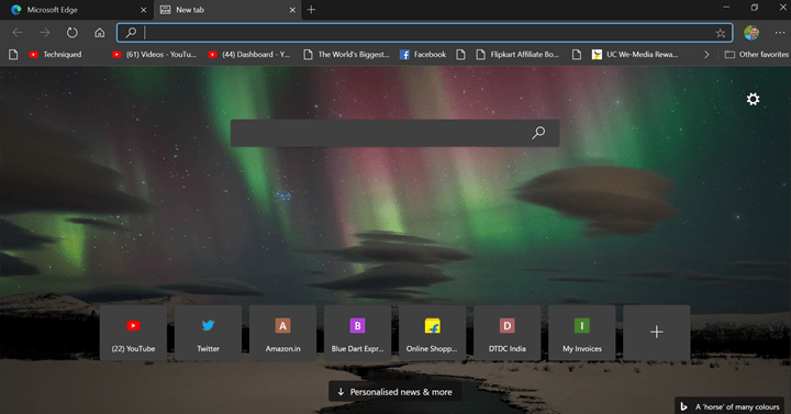 Dark Theme on Microsoft Edge Browser