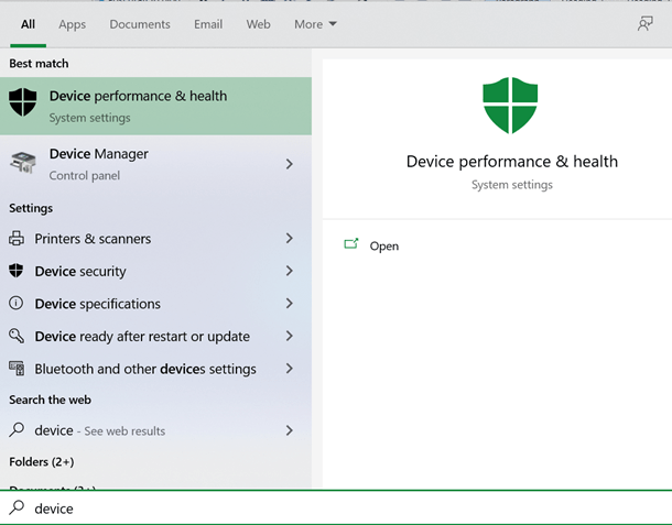 Device Performance and Health