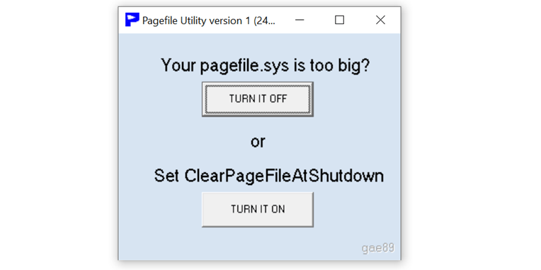 Disable Pagefile.sys