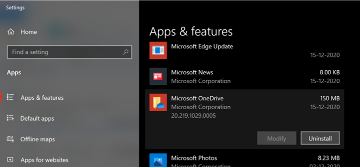 Remove OneDrive Sync on Windows 10