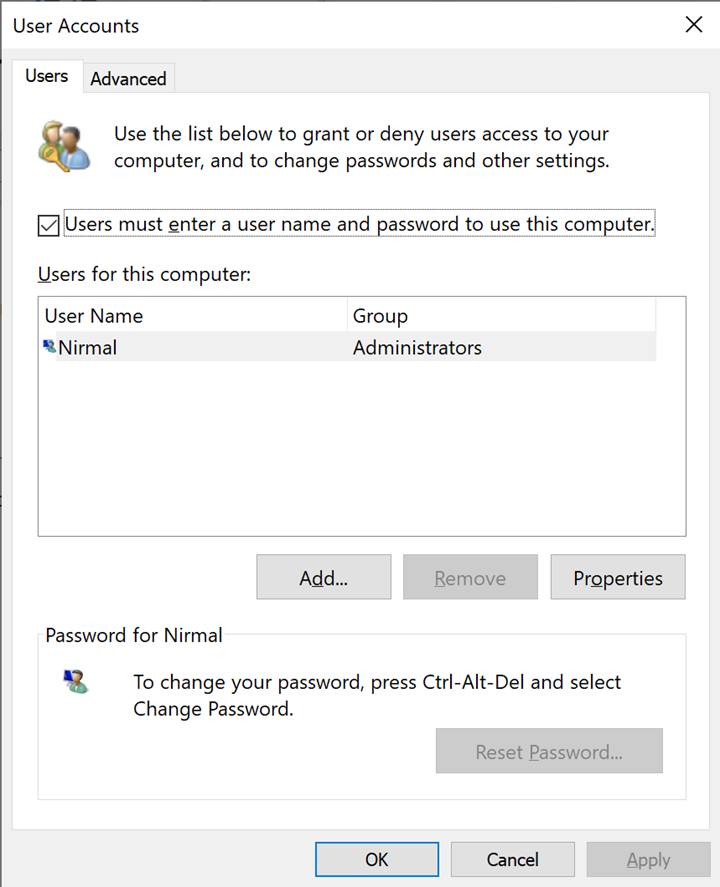 Change User Account Name in Windows 10