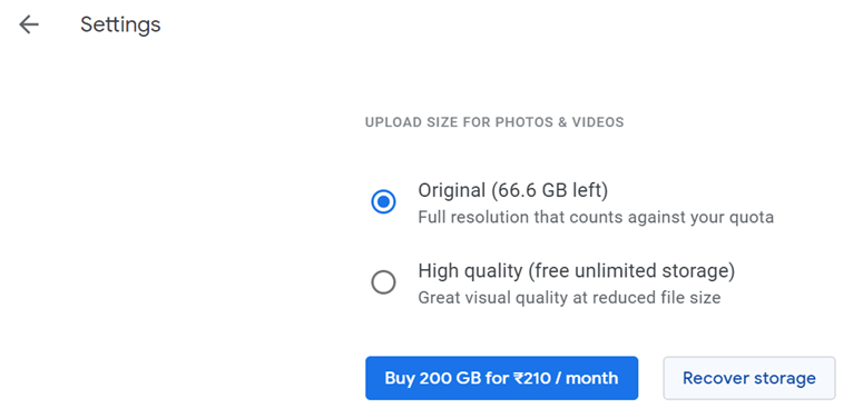 Recover Storage on Google Photos