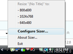 Configure Sizer