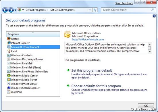 how to change default program windows 7