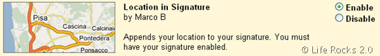 Enable Location in Signature