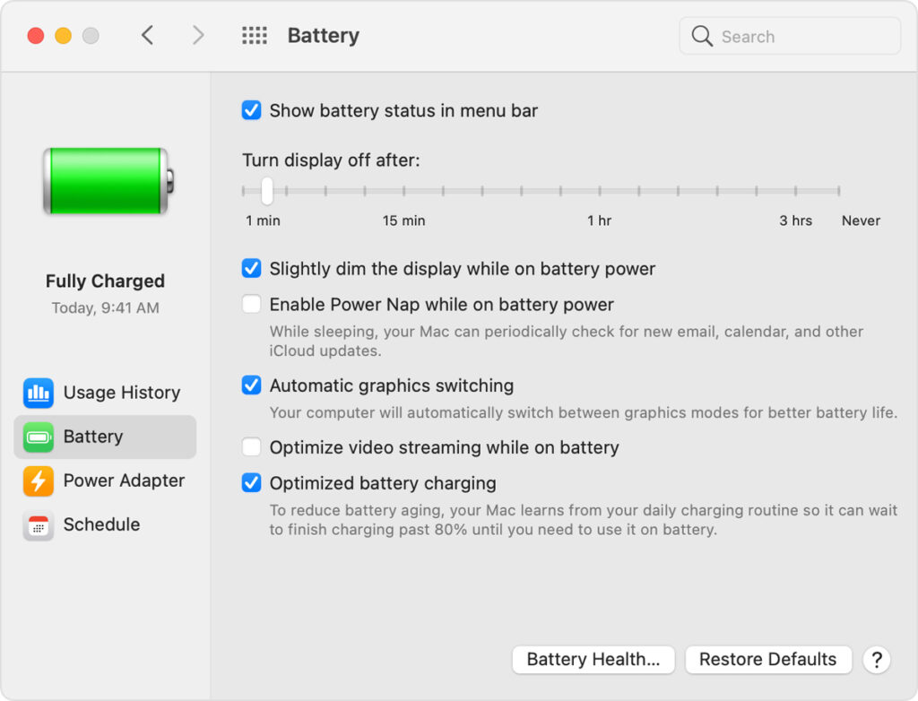 Optimize Battery Life on Macbook 