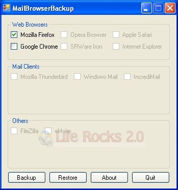 MailBrowser Back up