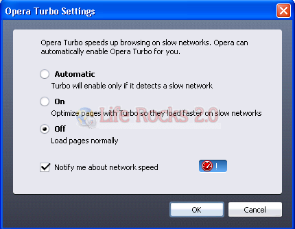 Opera Turbo Settings