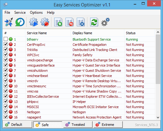 optimize Windows services