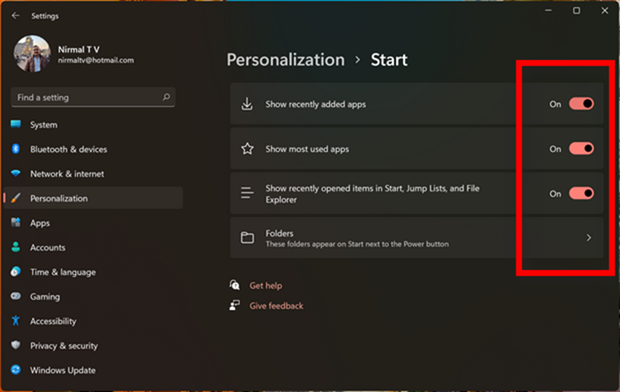 How to Customize Recommendations in Windows 11 Start Menu