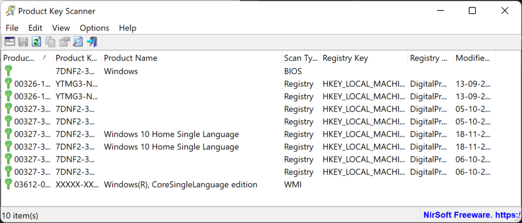 Recover Product Keys of Windows