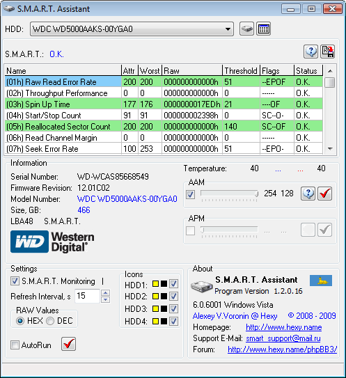 Monitor S.M.A.R.T. Status of Hard Disks