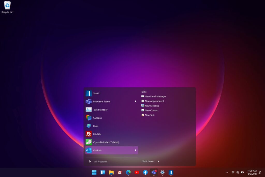 Classic Start Menu in Windows 11