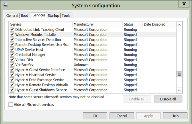 system config