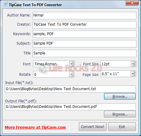 text to PDF Converter