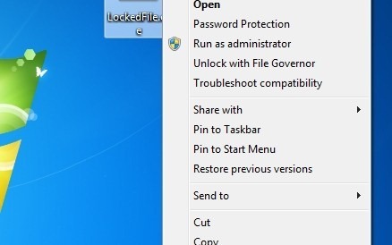 unlock files context menu