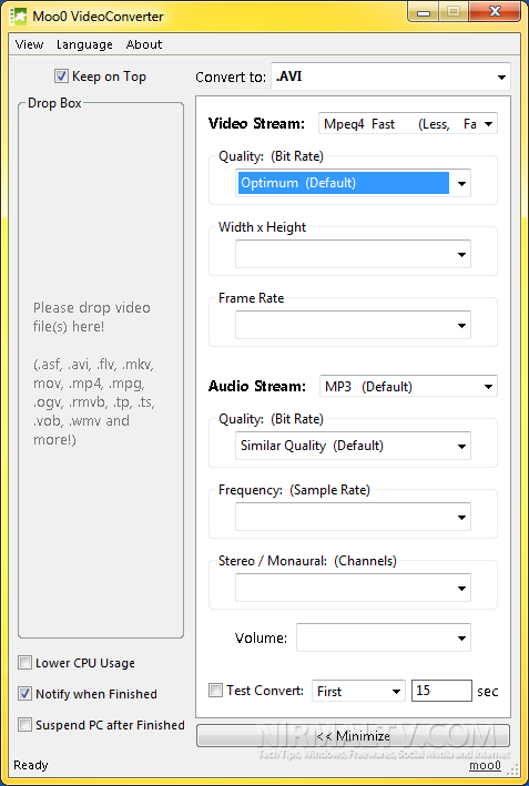 video converter options