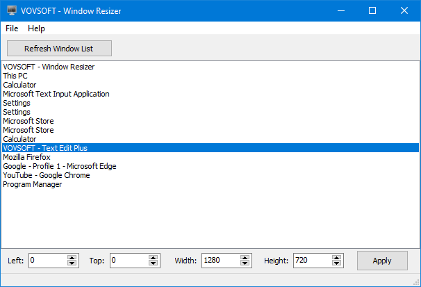 VOVSOFT Window Resizer 2.7 download the last version for android