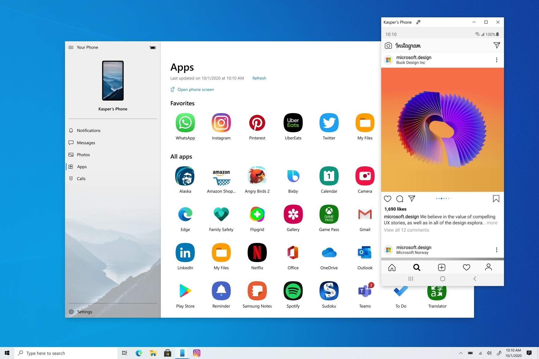 android app use in windows 10