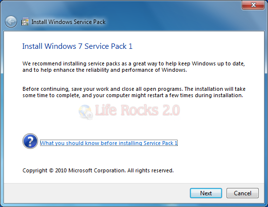 windows 7 how to install service pack 2