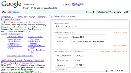 Wolfram and Google with Firefox add-on