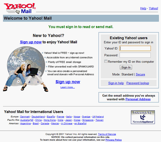 yahoomailsignin2001
