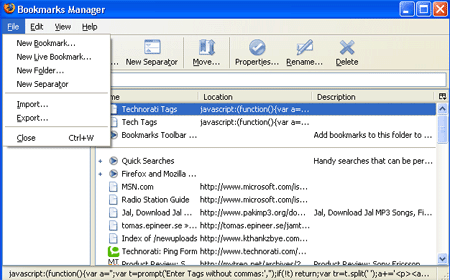 Bookmarks Manager