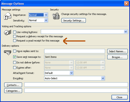 how to turn on read receipts outlook