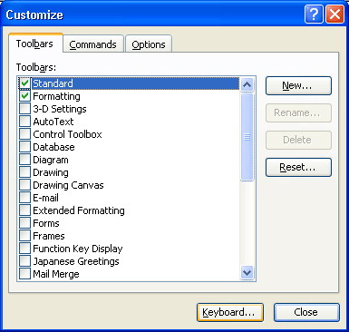 MS Word shortcuts