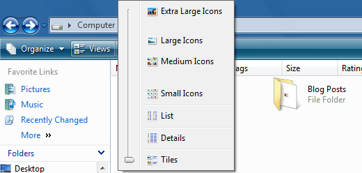 vista folder options