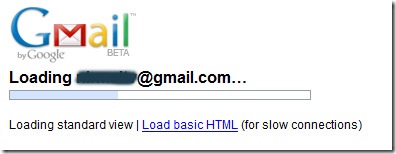loading interface for gmail