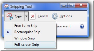 snipping tool option