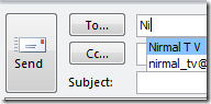 Outlook Auto complete
