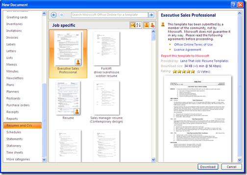 download templates from microsoft office online